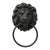 Vintage Lion Head Cast Metal Door Knocker With Antique Patina For Sale