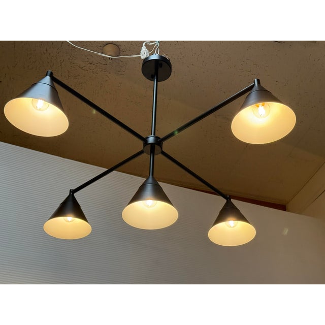 Elyccupa Modern Cone Chandelier, Matte Black For Sale In San Francisco - Image 6 of 12