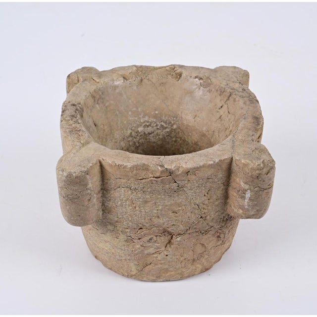 Antique Tuscan Medieval Mortar in Nembro Marble, Italy For Sale - Image 11 of 18
