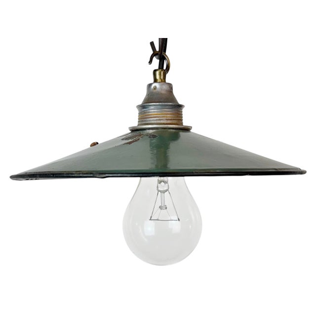 Industrial Green Enamel Light, 1950s For Sale - Image 18 of 18
