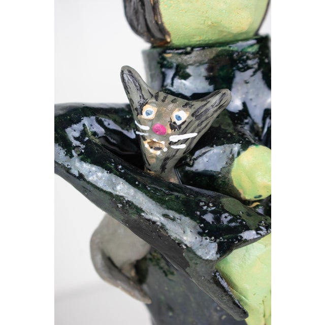 Signed Postmodern Feminist Sculptural Pottery - Witch Teapot For Sale - Image 10 of 15