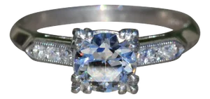The Amaya: Ladies Platinum Engagement Ring set with 0.66 CT Center Diamond