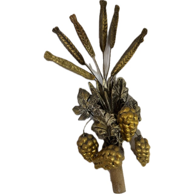 Monumental 19th-Century Italian Silver-Gilt Wood Eucharistic Altar Urns With Wheat and Grapes a Air For Sale - Image 9 of 12
