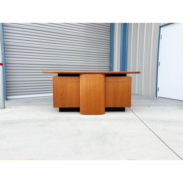 ✨ Danish Modern Teak Credenza / Bar with Integrated Bar Cart by Skovby Møbelfabrik ✨ This exceptional Danish Modern teak...