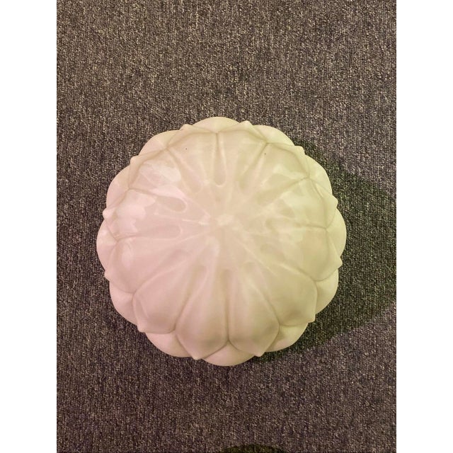 Antique Art Deco Style Artichoke Pattern Frosted Glass Shade For Sale - Image 4 of 7