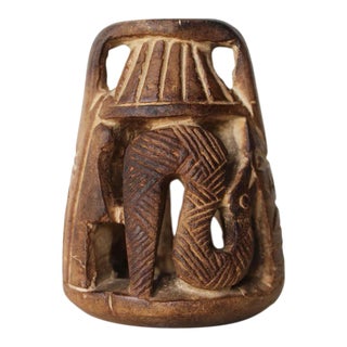 1960s African Vase Depicting a Snake and a Bird For Sale