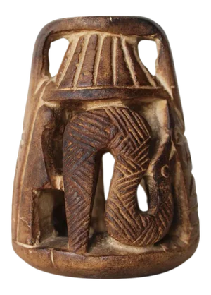1960s African Vase Depicting a Snake and a Bird