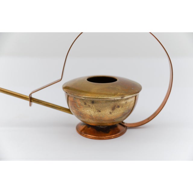 Gold Vintage Austrian Brass and Copper Watering Can, 1950s For Sale - Image 8 of 12