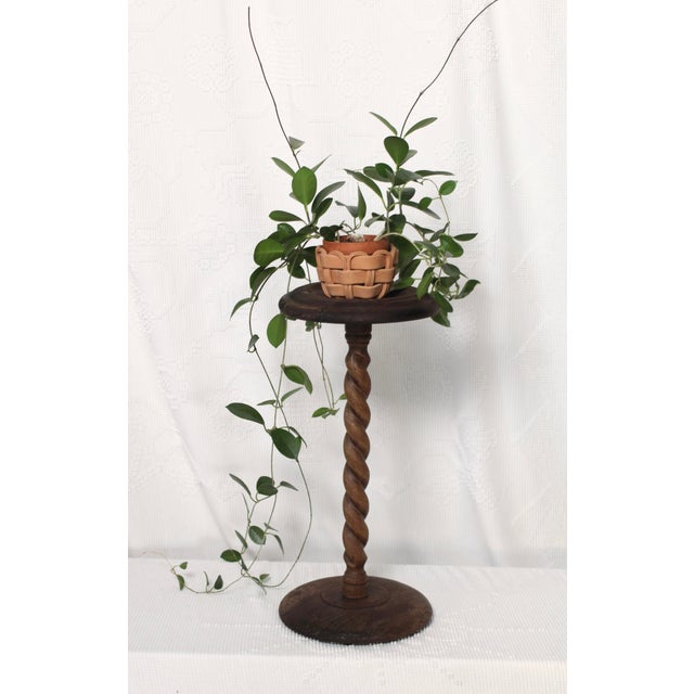 1940s Barley Twist Wood Plant Stand For Sale - Image 4 of 7