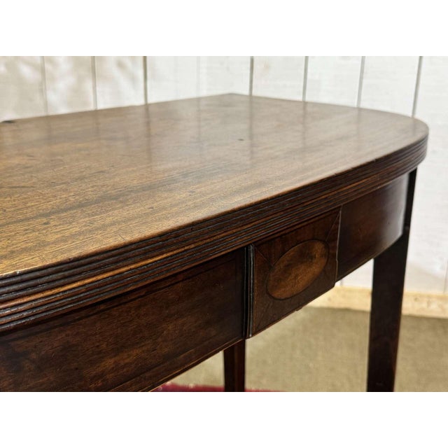 English Mahogany Half-Moon Console Table, 19th Century For Sale - Image 6 of 15