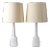 Large Danish White Ceramic Table Lamps from Soholm, 1960s, Set of 2 For Sale