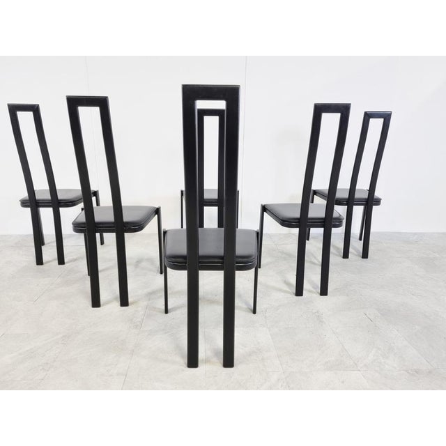 1980s Vintage Postmodern Dining Chairs, 1980s, Set of 6 For Sale - Image 5 of 10