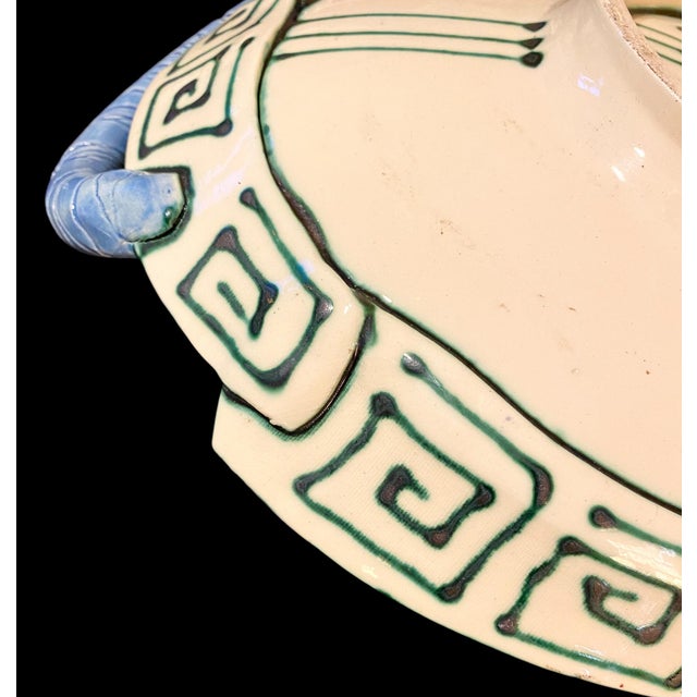 1990s Juozas Rasa Saldaitis Fish Decorative and Applied Art Ceramic Plate With Handles For Sale - Image 9 of 9