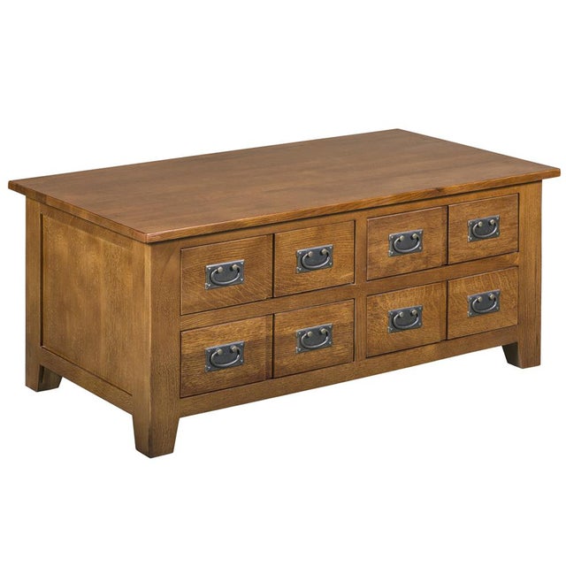 Wood Mission 8 Drawer Coffee Table - Walnut For Sale - Image 7 of 18