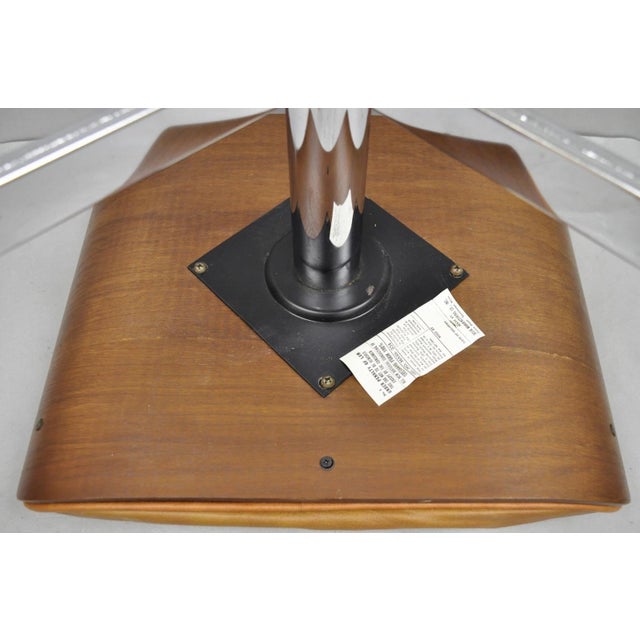 Mid-Century Modern Vintage Selig Mid Century Modern Eames Style Chrome Walnut Footstool Ottoman For Sale - Image 3 of 15