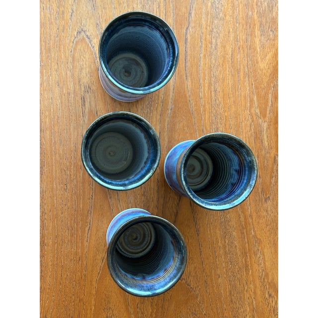 Hand-Thrown Studio Pottery Tumblers Set of 4 For Sale In Seattle - Image 6 of 7