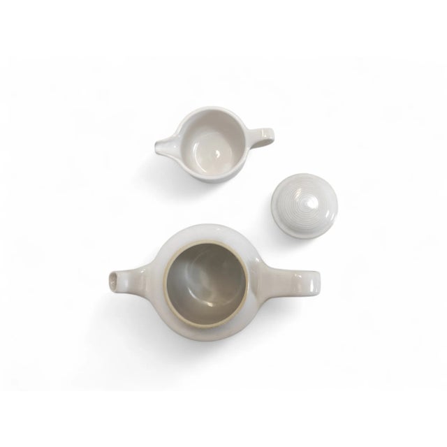 White Ceramic Teapot and Milk Jug by F. Bucci, 1970s, Set of 2 For Sale - Image 5 of 7