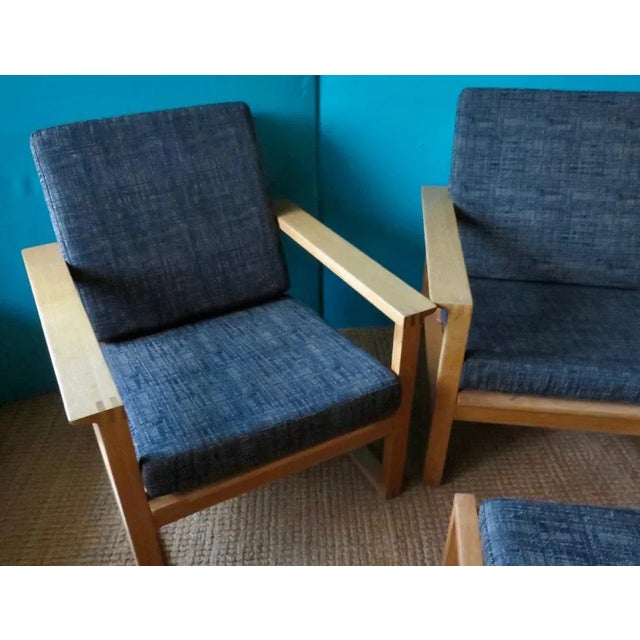 1960s Vintage Lounge Chair in Light Oak by Borge Mogensen for Fredericia, Denmark, 1965 For Sale - Image 5 of 13