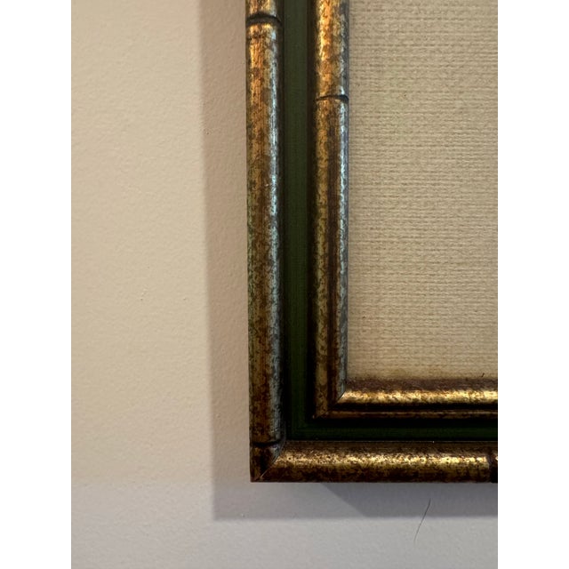 American 1980s Signed Jim Oliver Print of 2 Wood Ducks in Gorgeous Gold Bamboo Frame For Sale - Image 3 of 11
