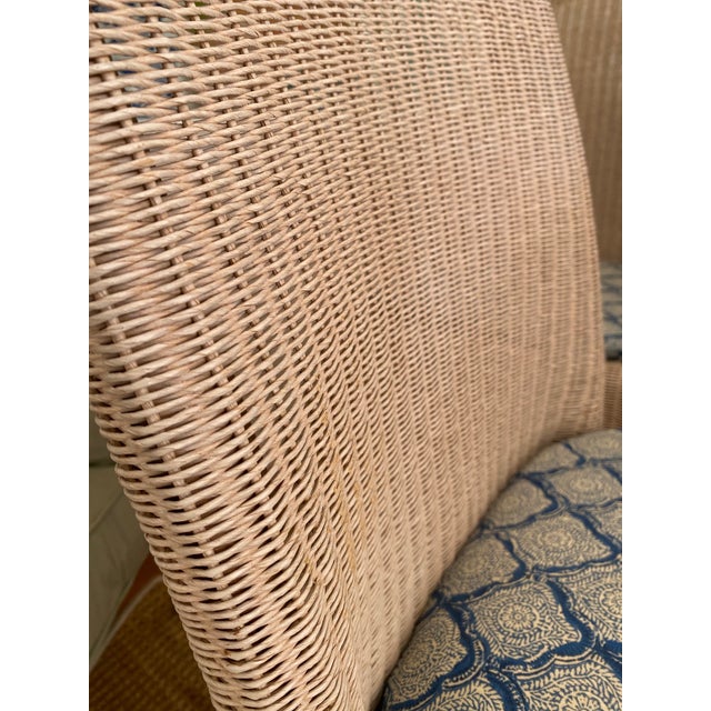 Lloyd Loom Woven Dining Chairs With Custom Kravet Cushions-Set of 4 For Sale - Image 4 of 18