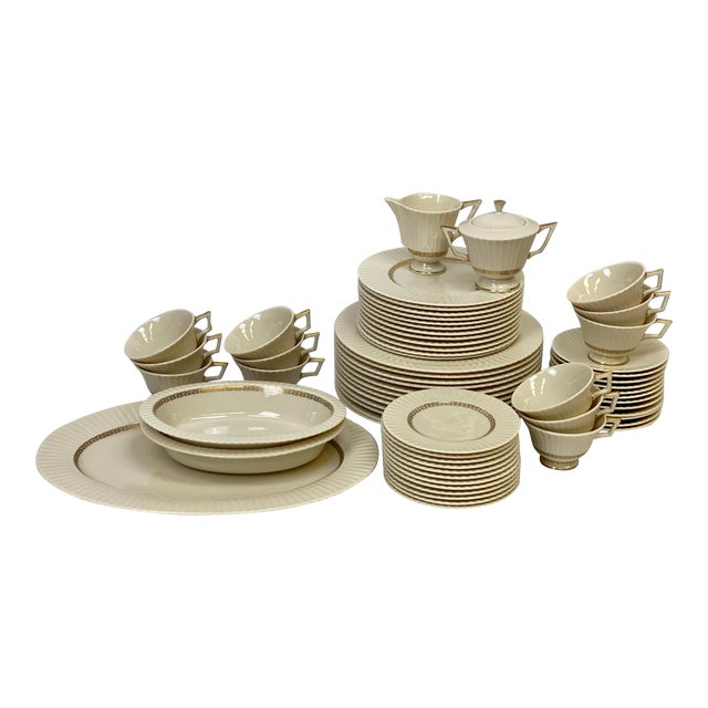Vintage Lenox Cretan 12 Place Setting Dinnerware and Serveware Set 65