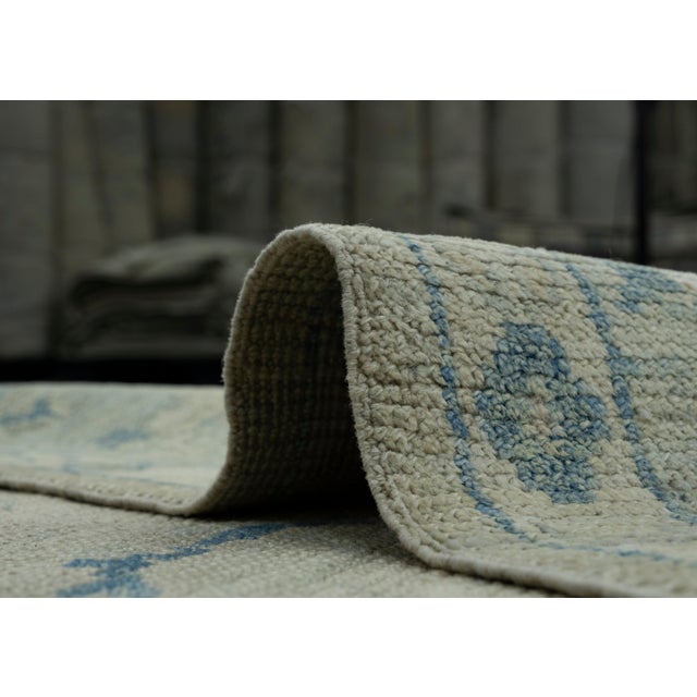 Blue Turkish Oushak Rug 5'1" x 7' #17833 For Sale - Image 8 of 8