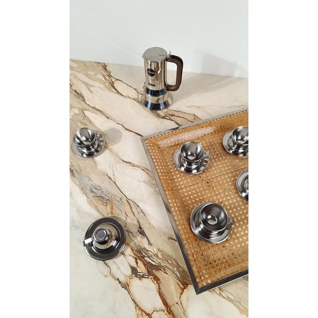 Stunning, large serving tray that perfectly captures the glamorous, ultra-chic European style of the 1970s. Made in...