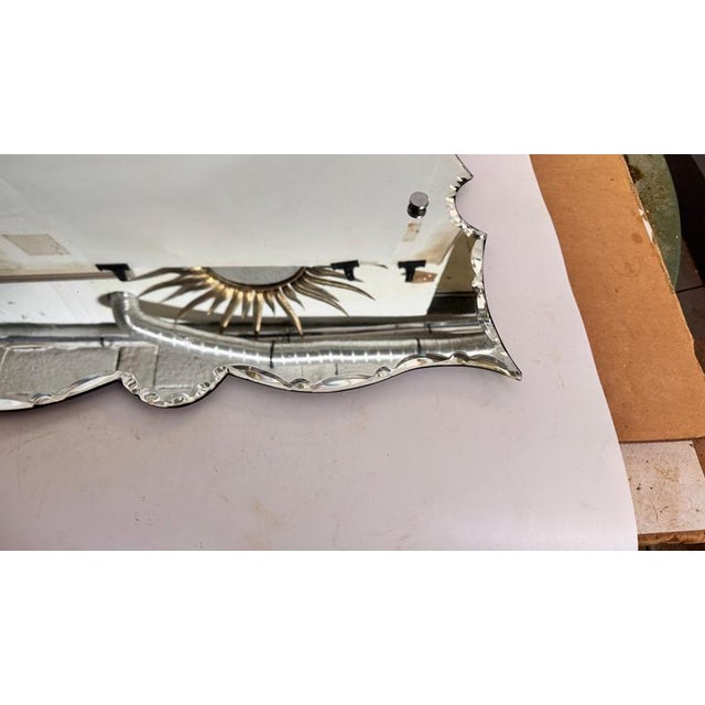 Art Deco Frameless Mirror with Sculpted Edges, France, 1940s For Sale - Image 6 of 17