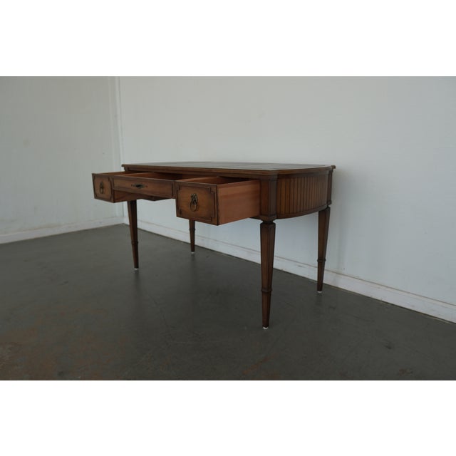 Attributed to Baker Furniture Leather Top Plat Desk For Sale In Austin - Image 6 of 15