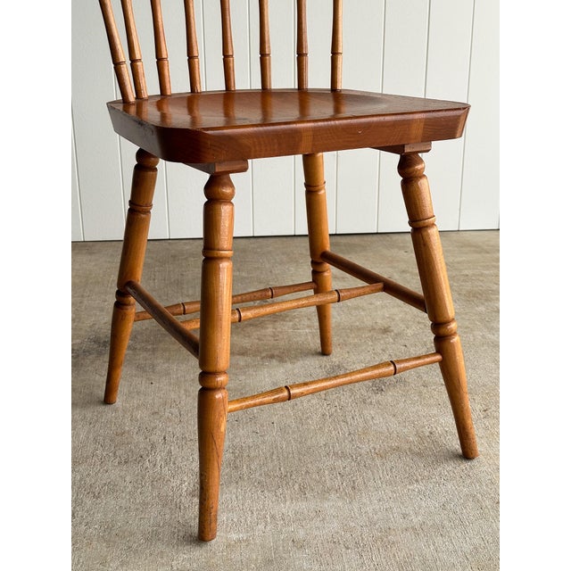 Wood Vintage Windsor Valet Side Chair, Faux Bamboo Spindles, Turned Legs, Circa 1960s For Sale - Image 7 of 10