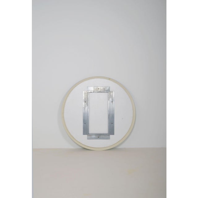Silver Large Vintage Mirror with Double Facet Edge, 1970s For Sale - Image 8 of 9