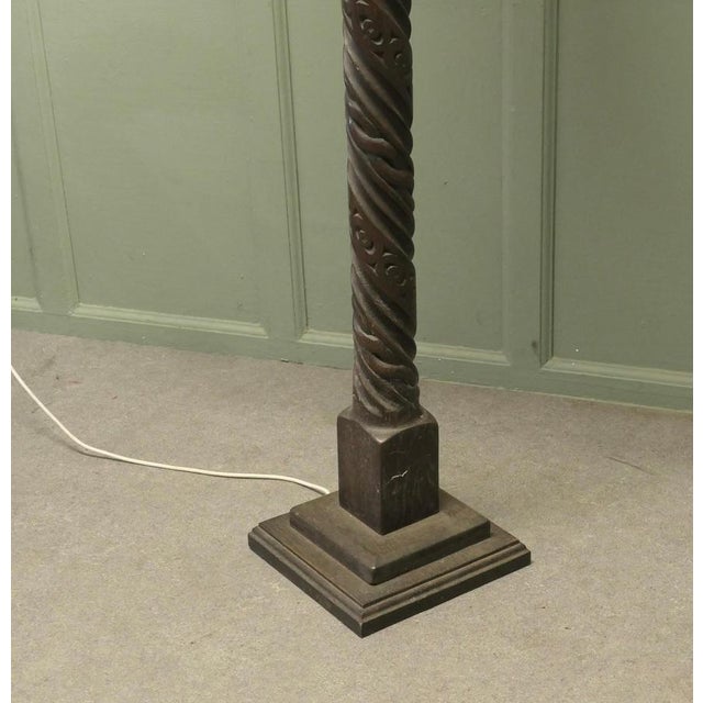 Gothic Carved Oak Floor Lamp For Sale - Image 3 of 8