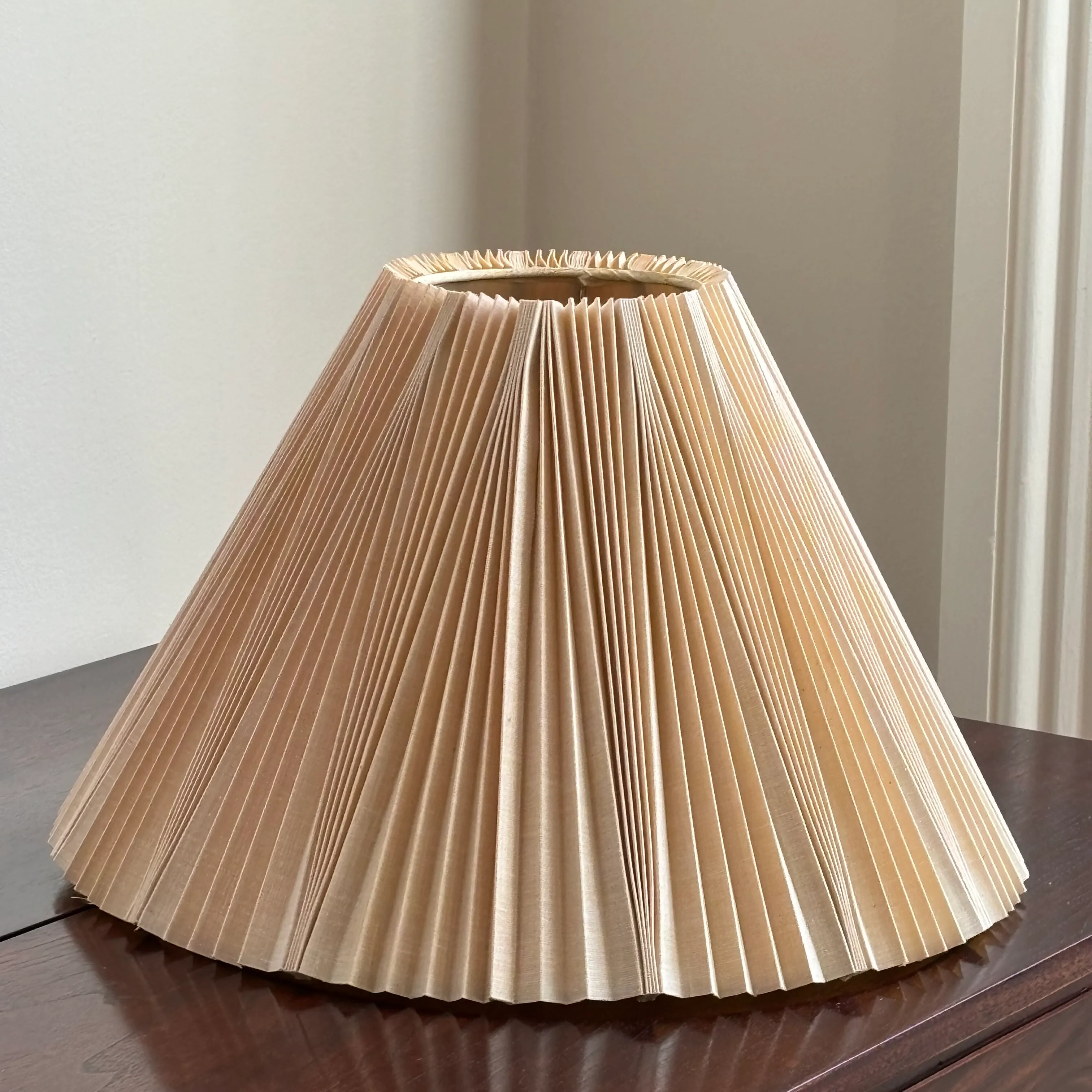Vintage Mid-20th Century Inverted Knife Pleat Empire Lamp Shade