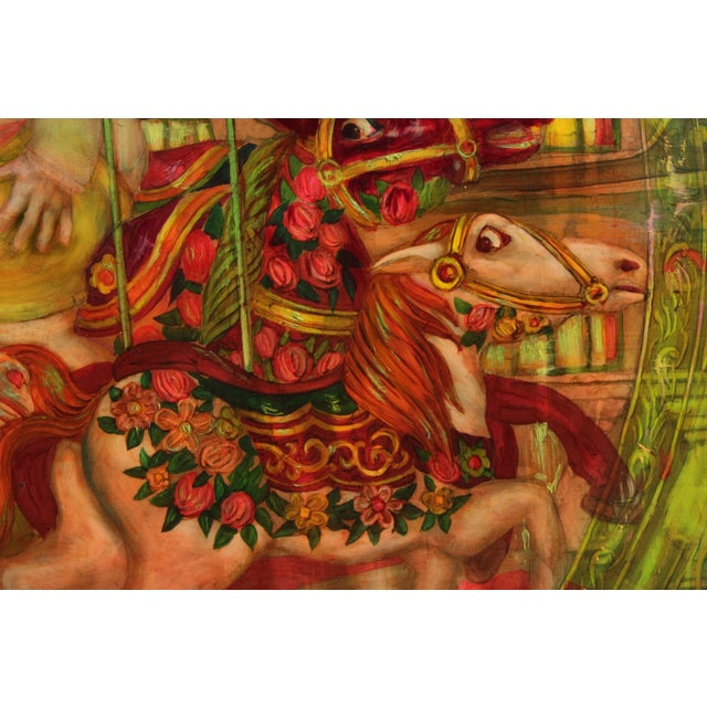 Wood Mark Tochilkin 'Carrousel' Monumental Original Oil Painting For Sale - Image 7 of 13