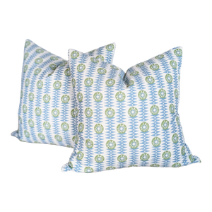 Charlotte Gaisford Happy Star Pillows in Smoking Blue, Double Sided
