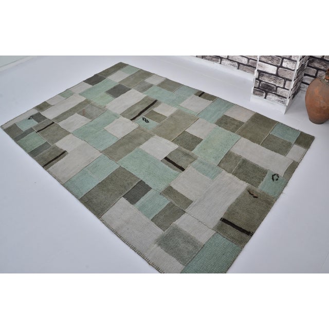 Turkish Neutral Vintage Anatplian Hemp Kilim Rug For Sale - Image 3 of 10