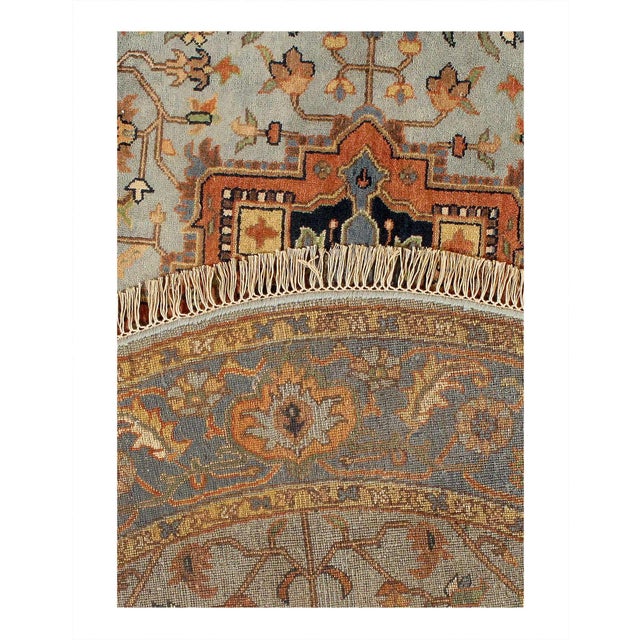 Pasaragd DC Fine Hand Knotted Persian Serapi Design Round Rug For Sale In Washington DC - Image 6 of 6