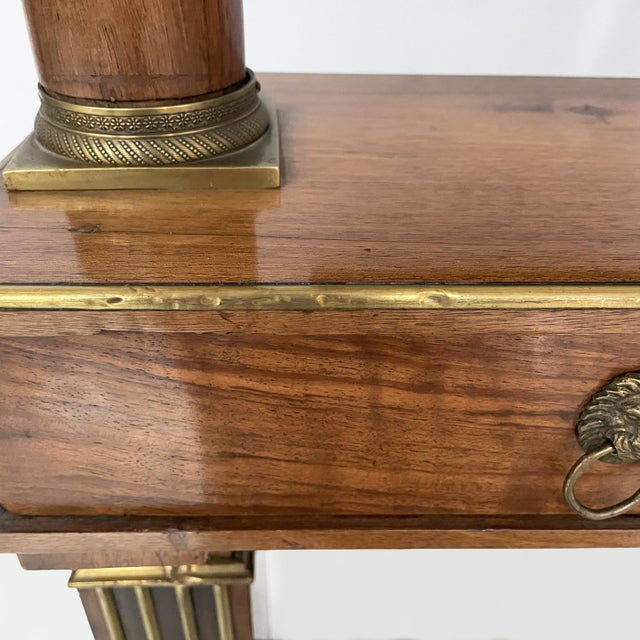 Metal Mid-19th Century Italian Empire Mirror with Drawer For Sale - Image 7 of 18