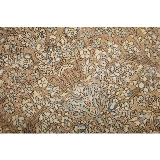 Beautiful Persian Isfahan rug with a mihrab pattern in brown and green from the 1st quarter of the 20th century 4'6'' x...