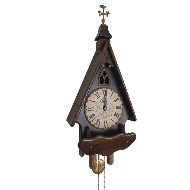 Vintage New England Clock Company Hanging Wood Wall Weights Cathedral Hark Chime For Sale - Image 4 of 17