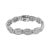 Uniquely designed, this silver tennis bracelet is unlike anything you've come across. Three rows of natural, round-cut...