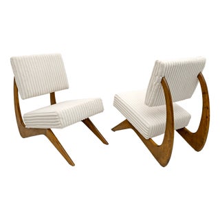 Vintage Lounge Chairs in Walnut by Adrian Pearsall for Craft Associates, 1960, Set of 2 For Sale