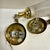 1950s Brass and Tapered Holopane Pendant Lights - a Pair For Sale In Detroit - Image 6 of 6