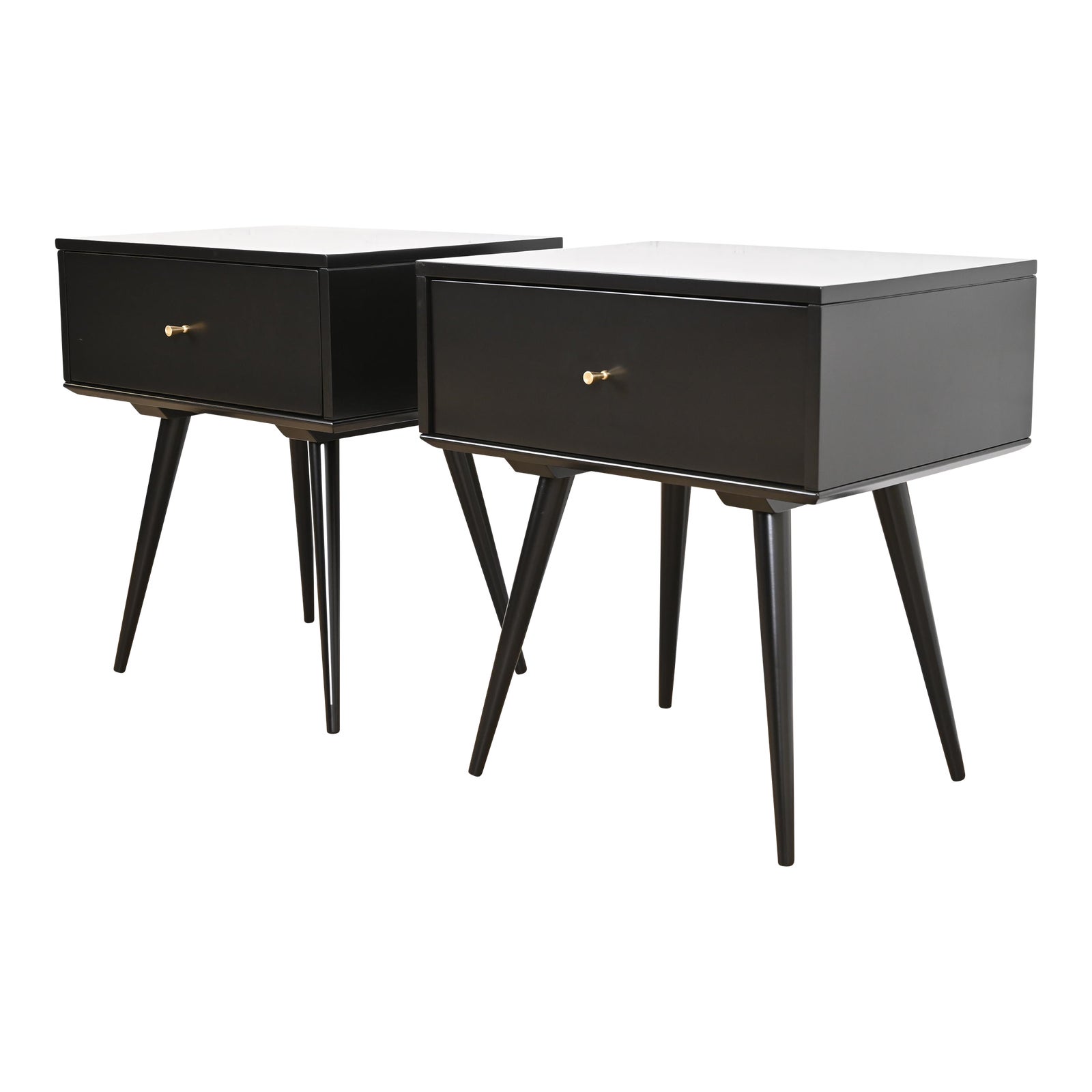 Paul McCobb Planner Group Black Lacquered Nightstands, Newly Refinished Chairish