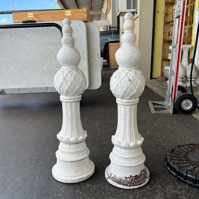 Contemporary Vintage Garden Decorative Concrete Finials - Set of 2 For Sale - Image 3 of 5