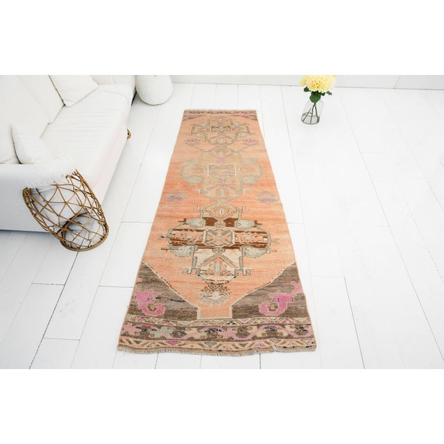 Textile Vintage Antique Hallway Runner Rug For Sale - Image 7 of 10