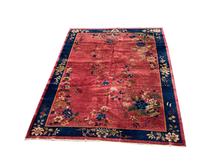 Large Chinese Art Deco Rug in Wool