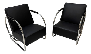 Art Deco Tubular Steel Lounge Chairs by Frits Kuyken, 1936, Set of 2