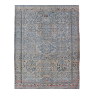 Antique Persian Bakhtiari Rug With All-Over Sub Floral Medallions & Geometrics 8'3 X 11'2