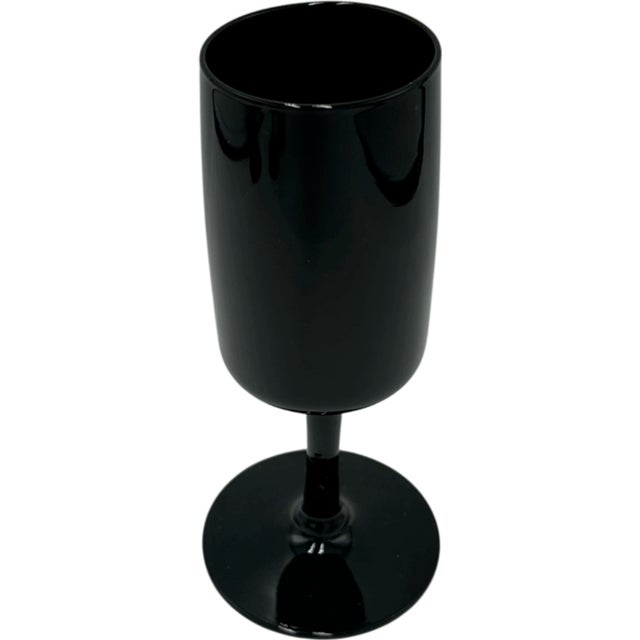 Vintage Mid-Century Modern Black Cocktail Glasses Mid Century Stemware - Set of 4 For Sale - Image 4 of 10